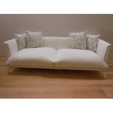 Lusso Couch in White Micro Suede