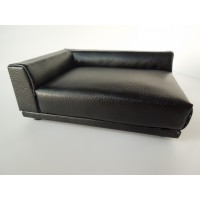 Uno Sofa in Black Leather - Left Arm
