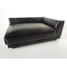 Uno Sofa in Black Leather - Right Arm