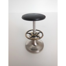 Stainless Steel Stool with Black Seat