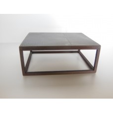 Industrial Parsons Coffee Table with Burnished Black Top and Base