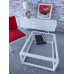 Parsons Coffee Table with Glass Top and White Base