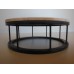 Marble Spoke Drum Table Marble/Black