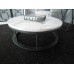 Marble Spoke Drum Table Marble/Black