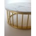 Marble Spoke Drum Table Marble/Gold