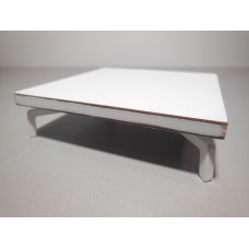 White Laminate Coffee Table with White J Leg