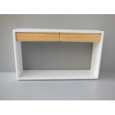 Emerson Console Table with White Base and Cypress Drawers