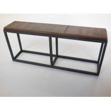 Industrial Console Table - Black Base with Rusted Top
