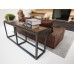 Industrial Console Table - Black Base with Rusted Top