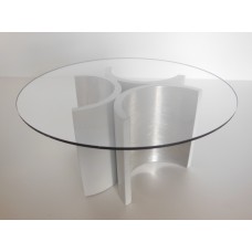 Lotus "3" Dining Table in Brushed Metal