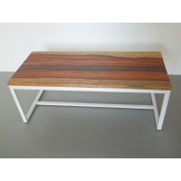 Parsons Dining Table - White Base with Cocobolo Top