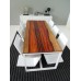 Parsons Dining Table - White Base with Cocobolo Top