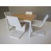 Parsons Square Dining Table - White Base with Hickory Plank Top