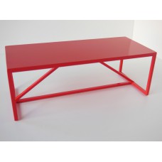 Strut Dining Table with Red Base and Red Top