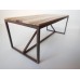 Strut Dining Table with Rust Base and Hickory Top