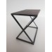 Wide Scissor Side Table in Rust