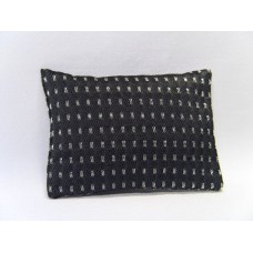 Charcoal Silver Dash Large Rectangle Pillow
