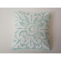 Turquoise Batik Large Square Pillow