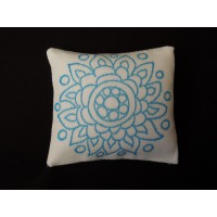 Floral Blue Large Square Pillow