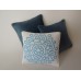 Floral Blue Large Square Pillow