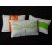 White with Green Band Medium Rectangle Pillow