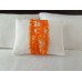 White with Orange Band Medium Rectangle Pillow
