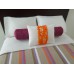 White with Orange Band Medium Rectangle Pillow