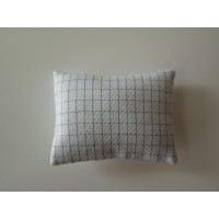 Light Blue Check Medium Rectangle Pillow