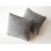 Gray Textured Medium Square Pillow
