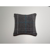 Black / Blue Plaid Medium Square Pillow