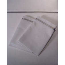 White Sheet Set with Thin Light Gray Satin Band