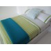 White Sheet Set with Thin Green Satin Band