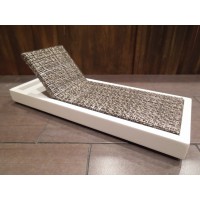 Cancun Chaise - Stone on White Base