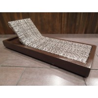 Cancun Chaise - Stone on Espresso Base