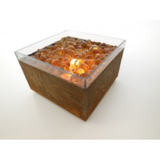 Short Outdoor Fire Pit in Rust