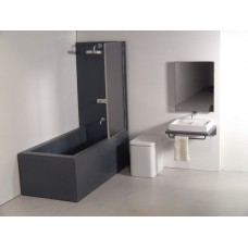 Single Vanity Bath Unit with Tub/Shower and Toilet