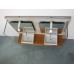 Dual Vanity Unit - Mahogany Top with Concrete Back Wall