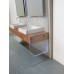 Dual Vanity Unit - Mahogany Top with Concrete Back Wall