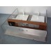 Dual Vanity Unit - Mahogany Top with Concrete Back Wall