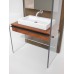 Industrial Single Vanity with Aluminum Shelf and Light Fixture