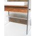 Industrial Single Vanity with Aluminum Shelf and Light Fixture
