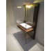 Industrial Single Vanity with Aluminum Shelf and Light Fixture