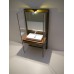 Industrial Single Vanity with Aluminum Shelf and Light Fixture