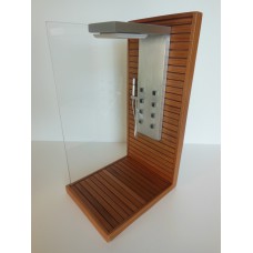 Wood Shower with Body Spray and Rainhead