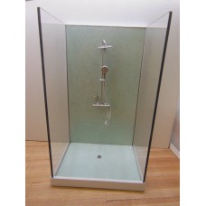 Shower Stall Unit with Aqua Terrazzo