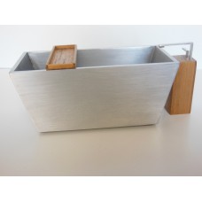 Adagio Aluminum Tub with Teak Spigot