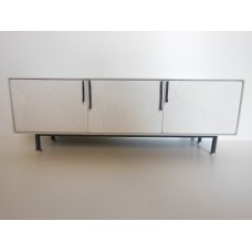 Draper Console in White with Black Steel Base