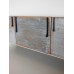 Draper Console in Distressed Wood with Black Steel Base