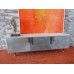 Draper Console in Distressed Wood with Black Steel Base