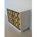 Linden 2 Door Cabinet in White/Gold/Black